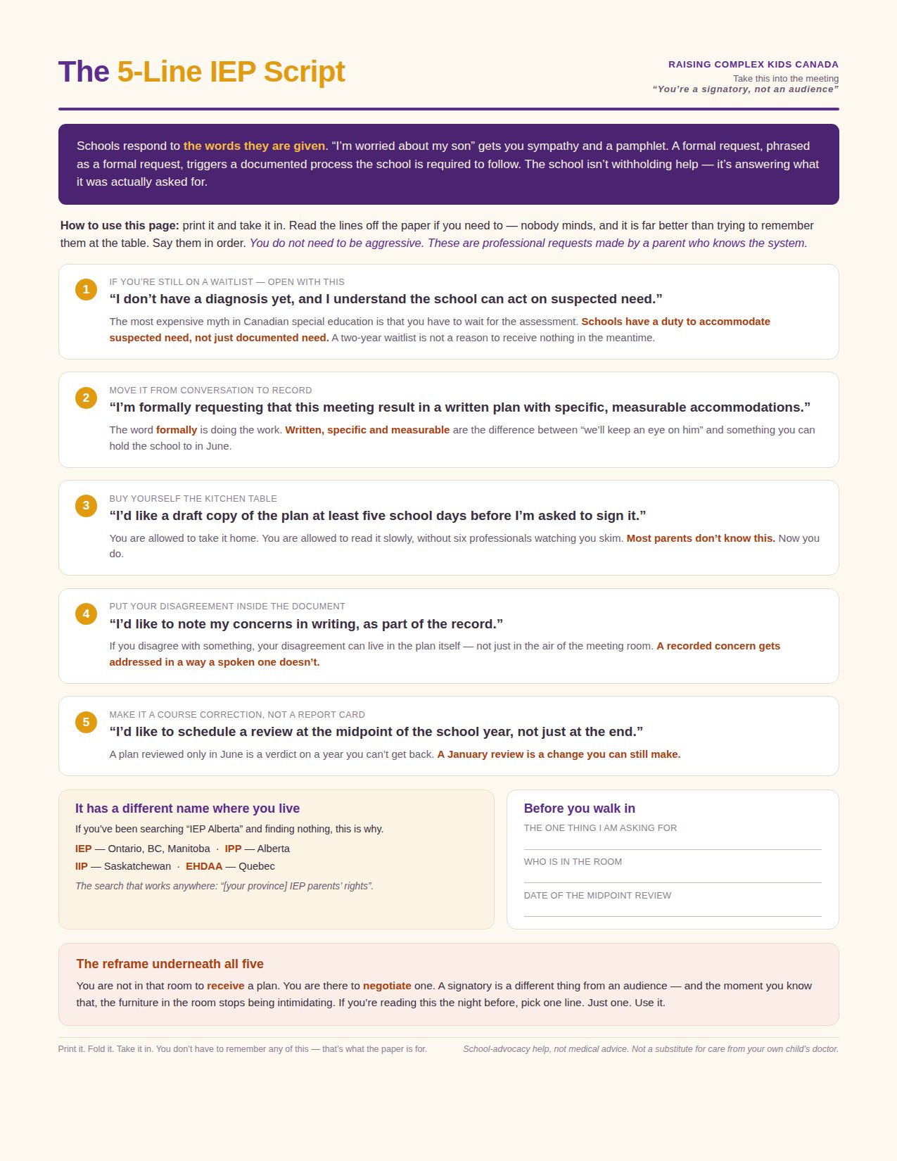 The 5-Line IEP Script